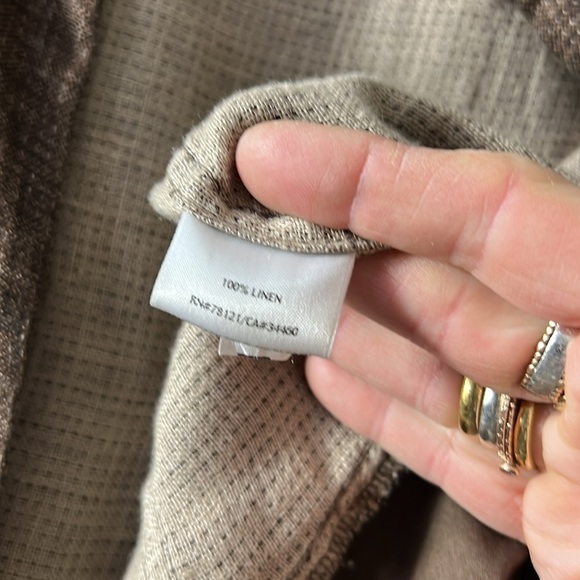 Eileen Fisher Brown Linen Jacket Size Large - Picture 3 of 13